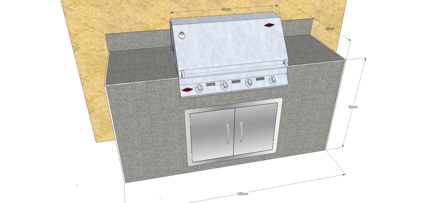 Outdoor Kitchen Customise your BBQ Island L183 xW60H92cm